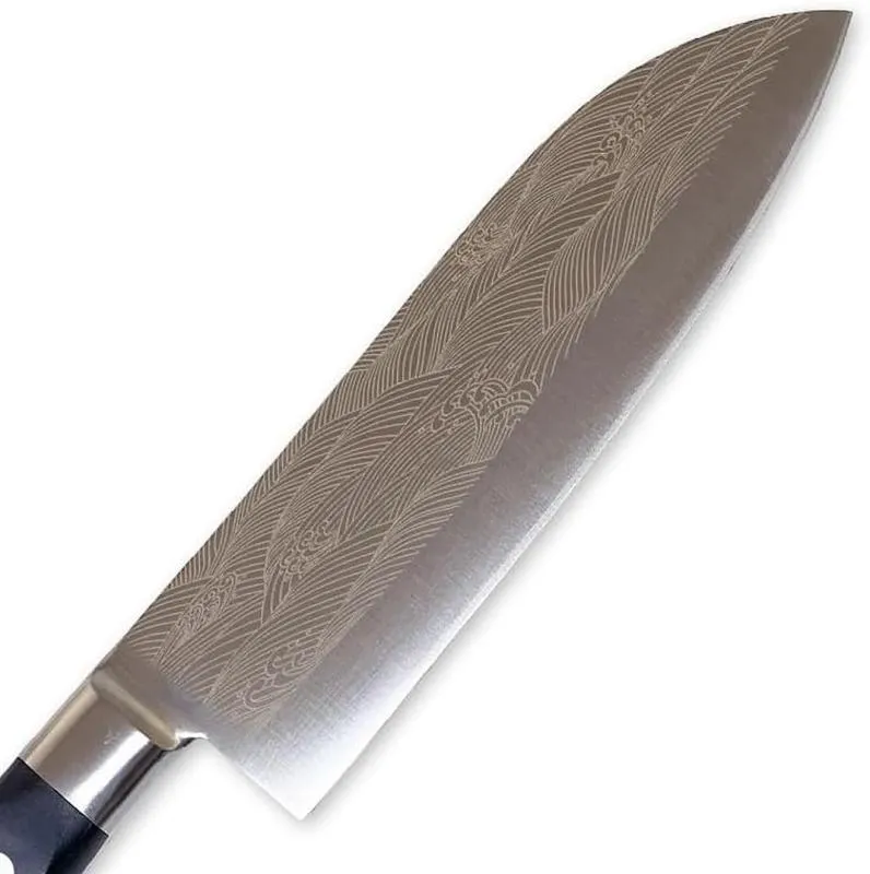 匠美風 大根 包丁 金彩彫り 波 三徳包丁 170mm 刃渡り 170mm モリブデン鋼 AUS-8 日本製