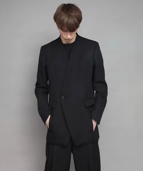 ジャケット テーラードジャケット asymmetry double jacket メンズ
