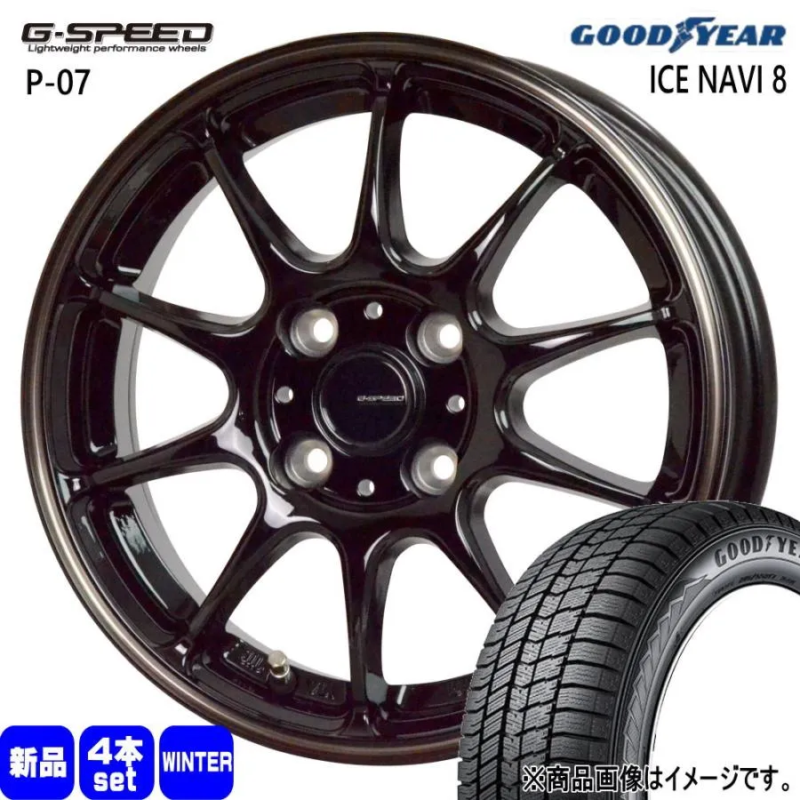 185/60R15 84Q グッドイヤー ICE NAVI 8 冬用 スタッドレスタイヤ G・speed P-07 トヨタ ヤリス P10アクア フィールダー 15インチ
