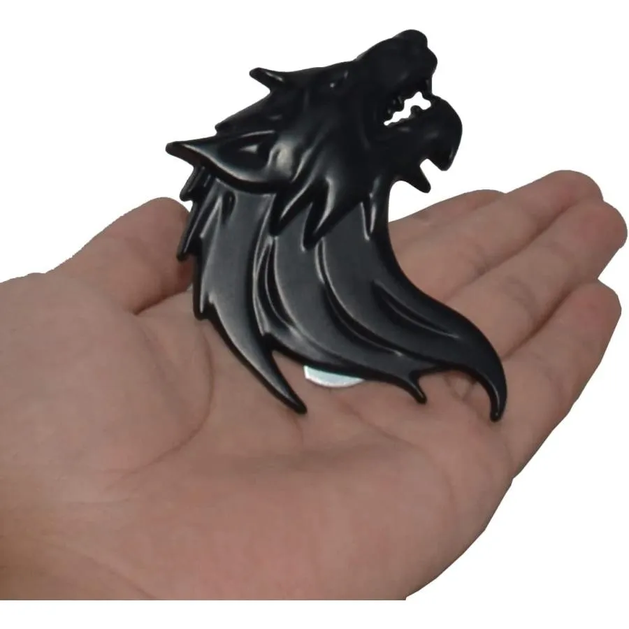 【並行輸入品】1Pc Metal Wolf Head Grille Emblem Sports Racing SUV Grill Badge