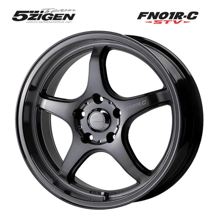 15インチ 4H100 5J 5J+45 4穴 ホイール 【1本単品 新品】 ダーククリア FN01R-C STV 送料無料 5次元
