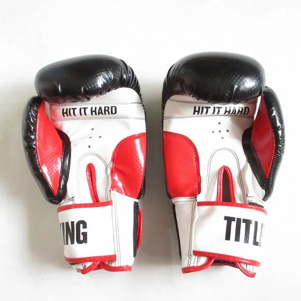 TITLE BOXING ボクシング グローブ L フィットネス トレーニンググローブ 黒赤白/D143【中古】
