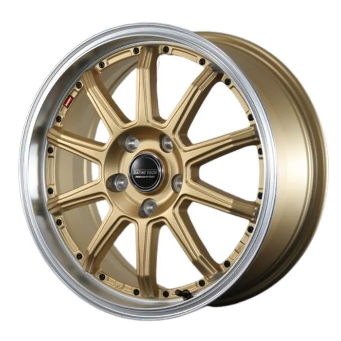 DUNLOP ENASAVE EC204 225/55R17 97W Bahns Tech S10-DP セミグロスゴールド 17インチ 7J+48 5H-100 サマー 4本セット