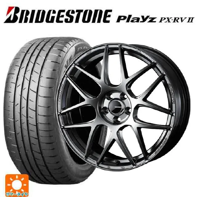 送料無料 サマータイヤホイールセット 195/60R17 90H ブリヂストン プレイズ PX-RV2 正規品 ウェッズ ウェッズスポーツ SA27R