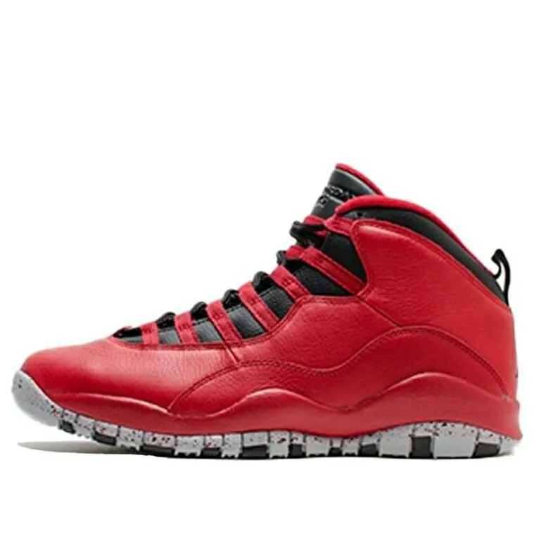 ナイキ ジョーダン 赤 レッド 黒色 ブラック 灰色 グレー BULLS BROADWAY スニーカー メンズ JORDAN AIR 10 RETRO OVER 705178-601 / GYM RED BLACK WOLF GREY