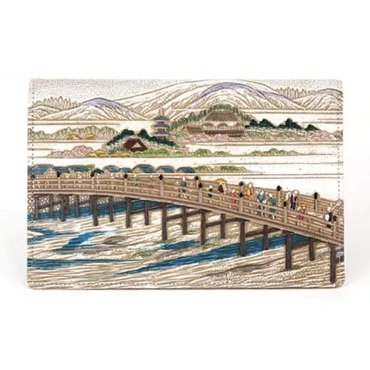 ふるさと納税 小物 東京都 墨田区  文庫屋大関 パーソナルホルダー　浮世絵　三条大橋 皮革工芸品 No.5619-1238