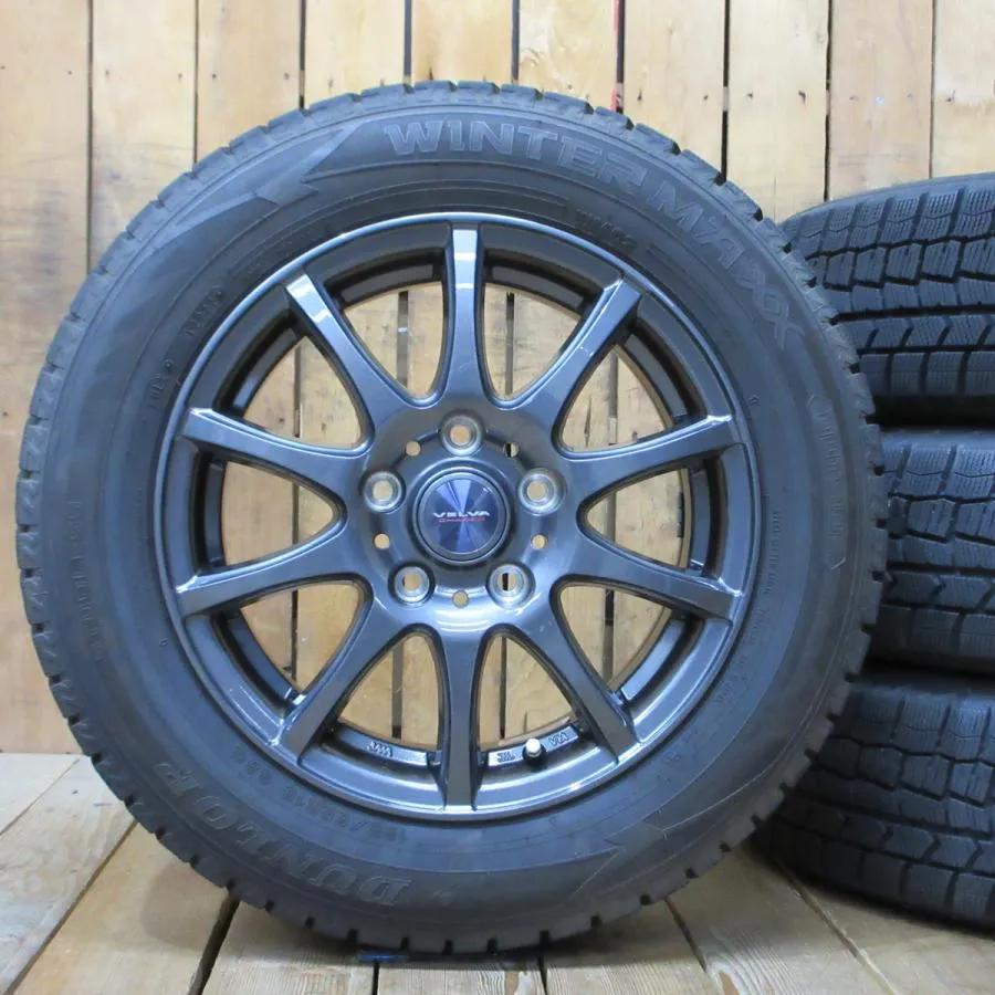 HONDA ホンダ フリード フリード+ GB系 GT系他 15インチ 6J+53 ダンロップ WM02 185/65R15 2022年製 スタッドレス タイヤホイール 4本SET