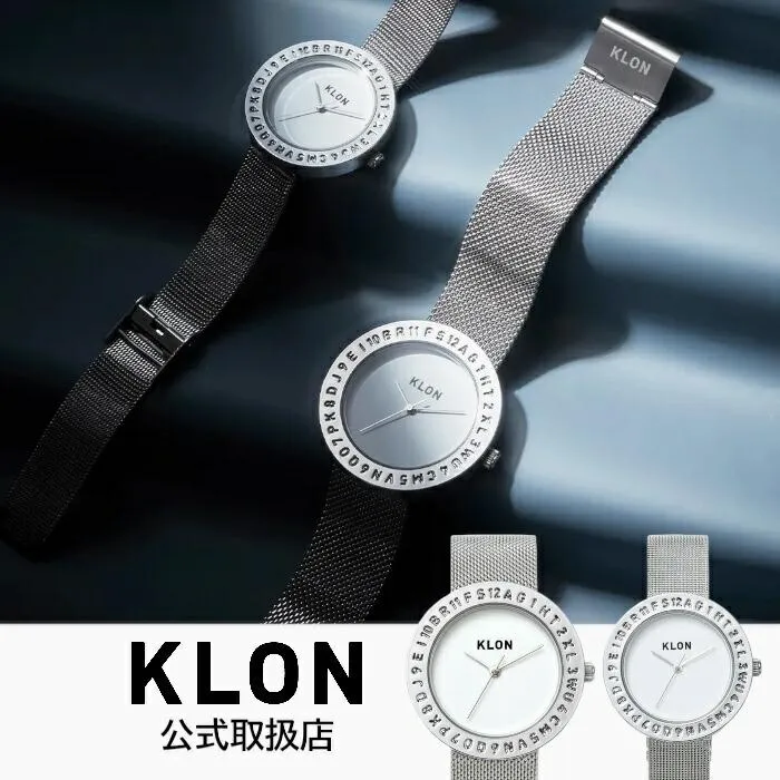 クローンKLON 腕時計 メンズ レディースENGRAVE TIME 33mm \u0026 40mm イングレイヴタイム シルバー メッシュベルト