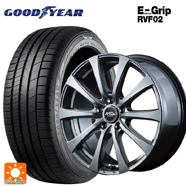 送料無料 サマータイヤホイールセット 165/60R15 77H グッドイヤー エフィシェントグリップ RVF02 エムアイディー MIDホイール G