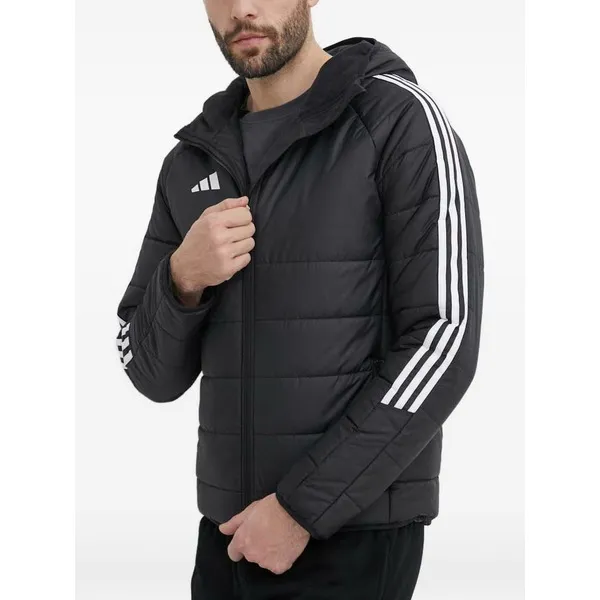アディダス メンズ ジャケット＆ブルゾン アウター Three-stripe padded jacket Black