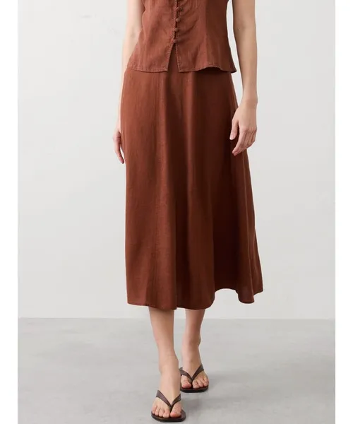 ロング スカート BANANA REPUBLIC FACTORY STORE　　リネンブレンド シームド ミディスカート