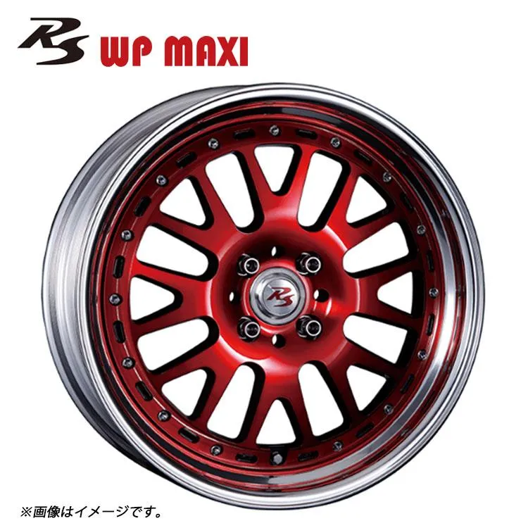 16インチ 4H98 9J 9J+53〜-3 4穴 ホイール 【1本単品 新品】 レッドクリア RS WP MAXI Low Disk 2PIECE 送料無料 クリムソン