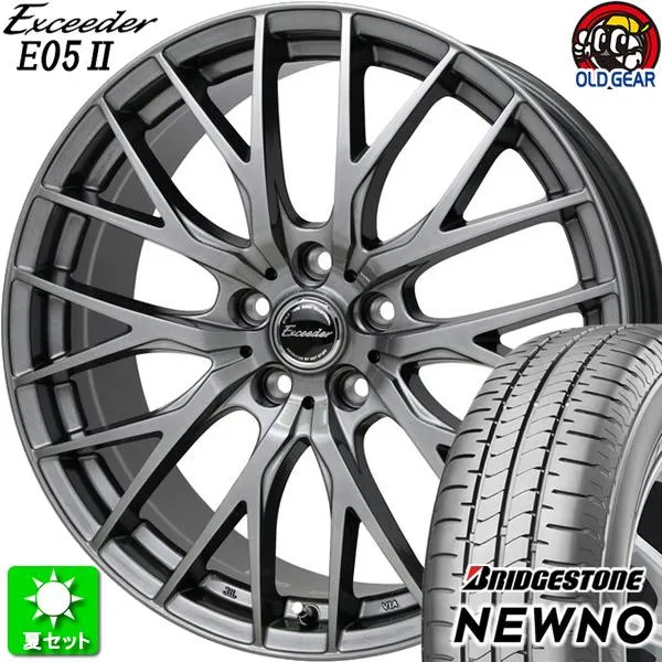 185/60R15 ブリヂストン ニューノ 新品サマータイヤ ホイール 4本セット ホットスタッフ エクシーダー E05II ダークシルバー(DS) 15インチ 5H100