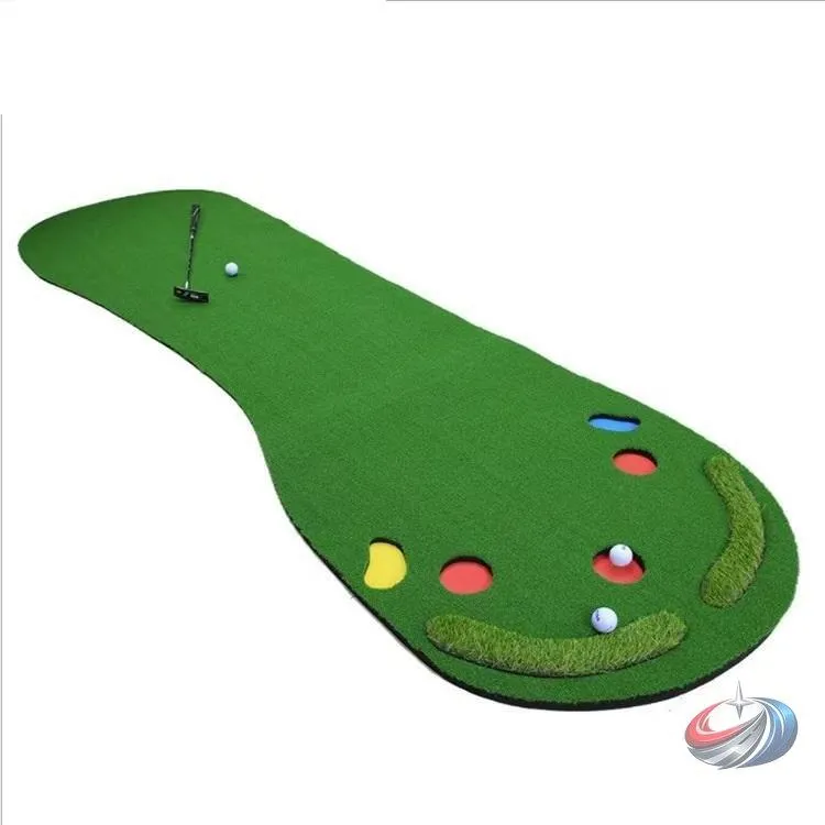 【】ゴルフパター練習マット 室内用 人工芝 サイズ3M×1M ピークル 室内でもゴルフ練習できる、便利で品質の高いパター練習マット