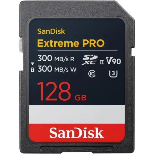 サンディスク   SDカード 128GB SDXC Class10 UHS-II V90 読取最大300MB/s SanDisk Extreme PRO SDSDXDM-128G-GHJIN 新パッケージ