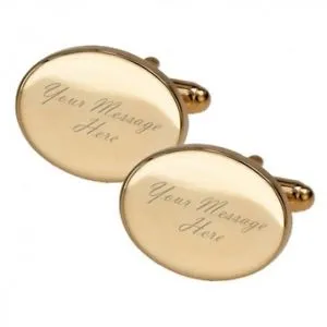 【送料無料】メンズアクセサリ― メッセージゴールドカフリンクスany message gold engraved cufflinks