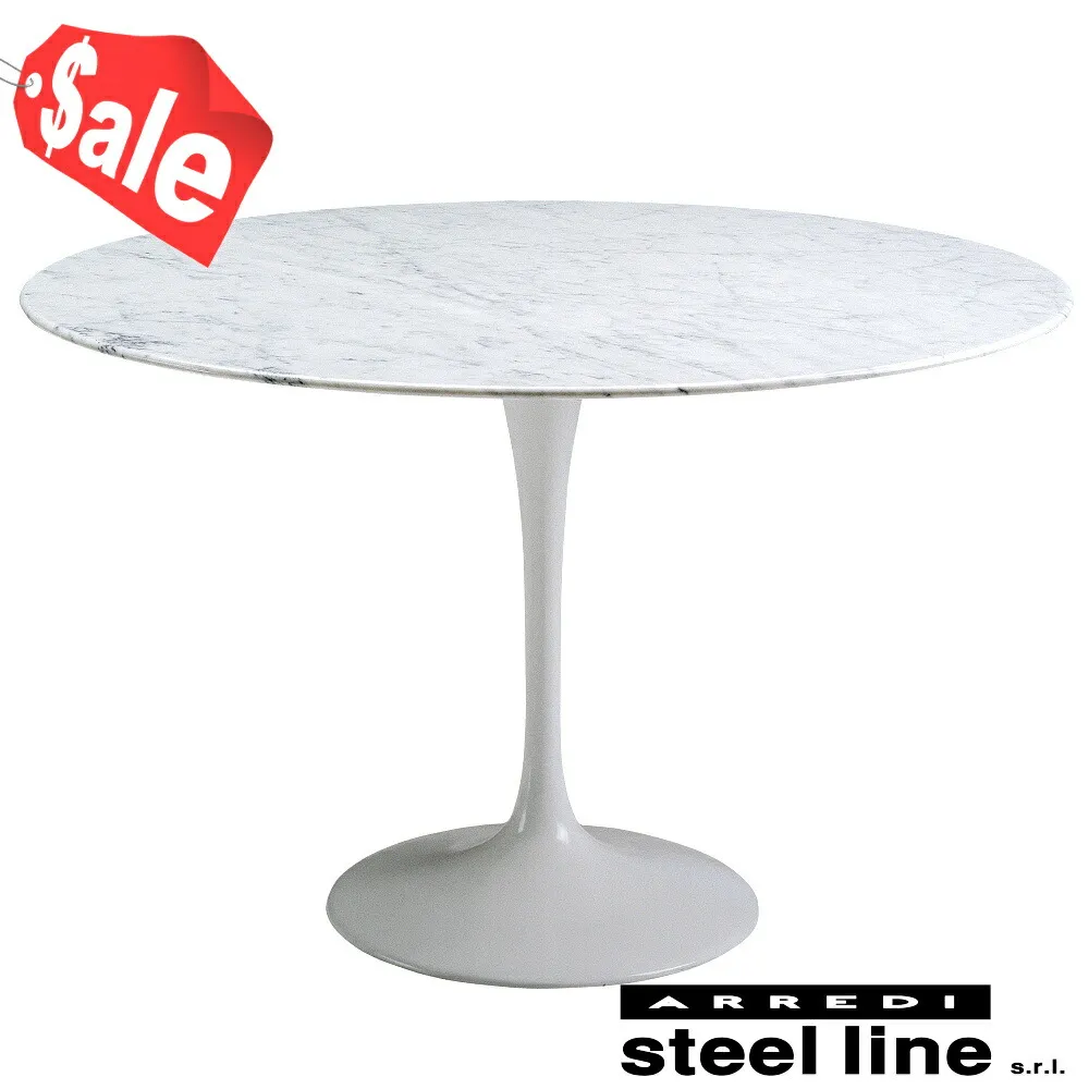 【お買い物マラソン連動セール】【25％OFF】【在庫残りわずか】《100％MADE IN ITALY》 エーロ・サーリネン ペデスタルダイニングテーブル（φ120） スティールライン社DESIGN900