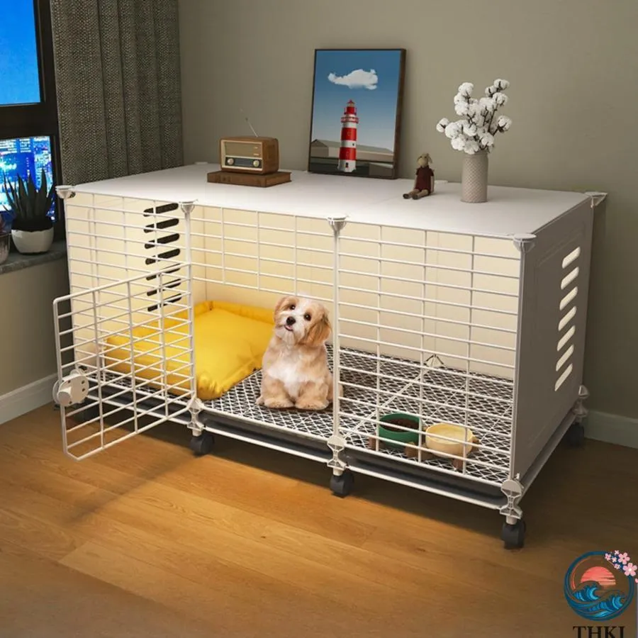 犬用 ケージ ペットサークル ペット犬 ペットフェンス THKJ ドア付き DIY 取り付けが簡単 室内と屋外に適用 トレイ付きでお手入れ簡単 使いやすい おすすめ
