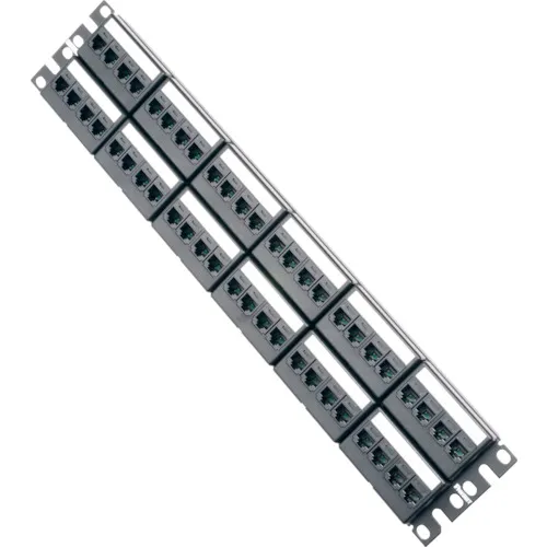 PANDUIT カテゴリ6Aモジュラーパッチパネルキット CPPKL6ATG48WBL 4ポートフェースプレートタイプ 48ポート 2U CPPKL6ATG48WBL