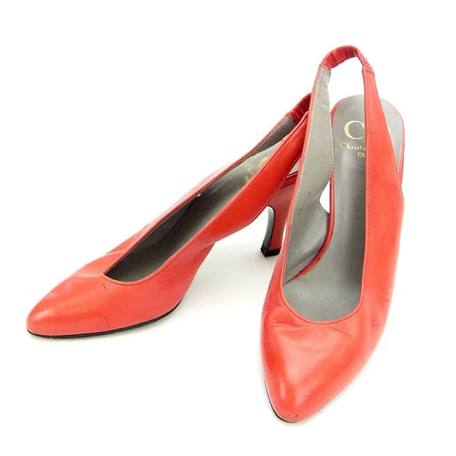 【お買い物マラソン★30％OFFクーポン】クリスチャンディオール Christian Dior パンプス レッド レディース 中古 ブランド ハイブランド ヴィンテージ