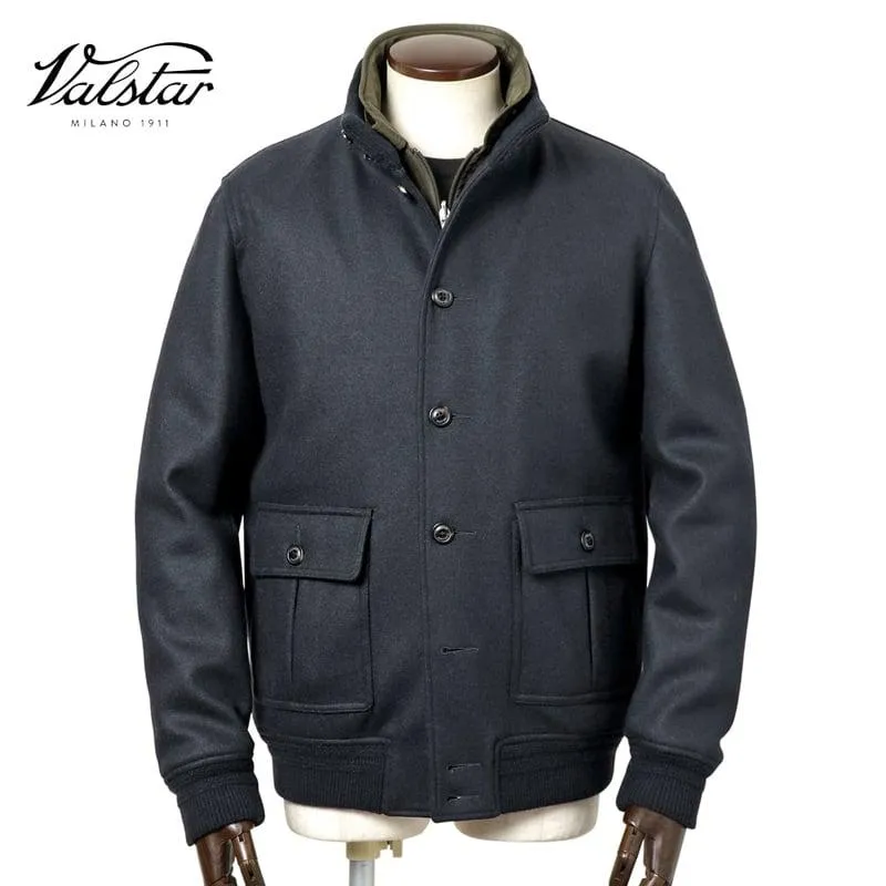 ヴァルスター Valstar ／ ウールナイロンミルドジャージーキルティングベスト付きバルスターブルゾン「VALSTARINO DETACHABLE VEST 407A.D081」（NAVY