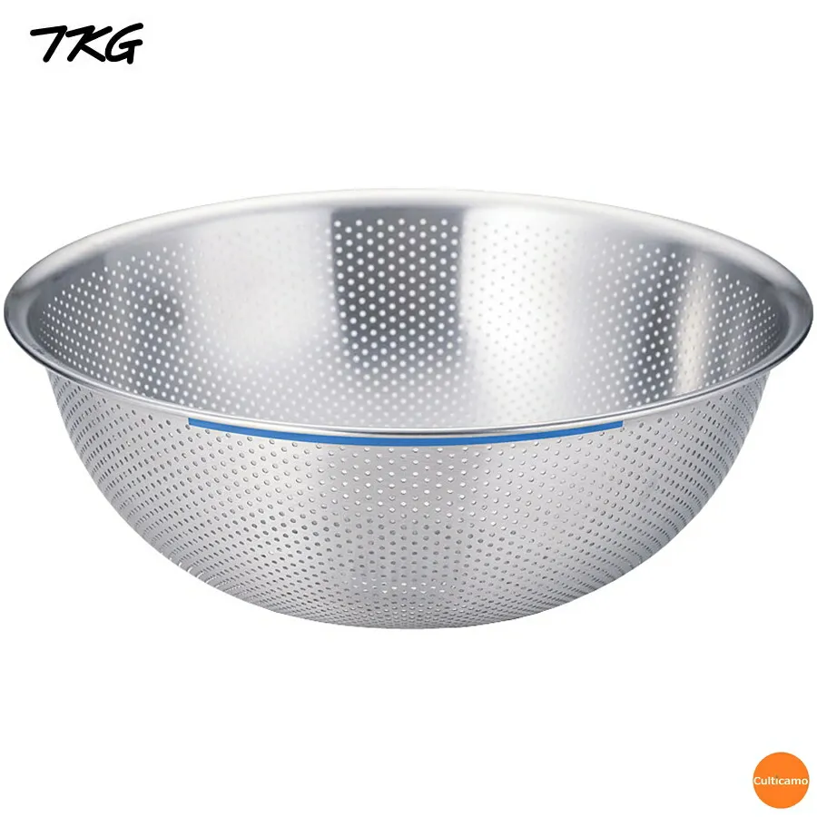 TKG カラーライン パンチング 穴明ボール 45cm ブルー APV-66<br>［関連：遠藤商事 業務用 料理道具 キッチン用品 下ごしらえ ステンレス ザル コランダー HACCP対応］