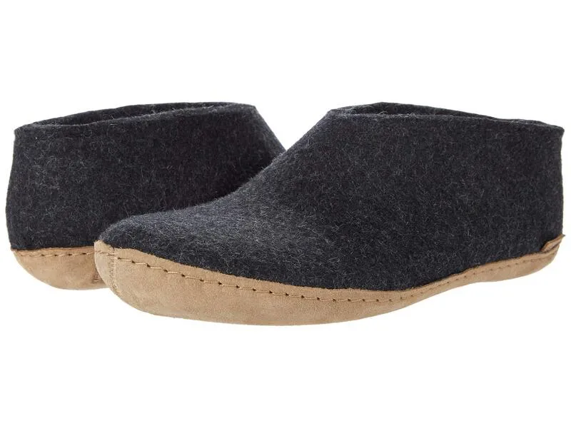 グリオプス メンズ シューズ サンダル ウール レザー Glerups Wool Shoe Leather Outsole Charcoal チャコール