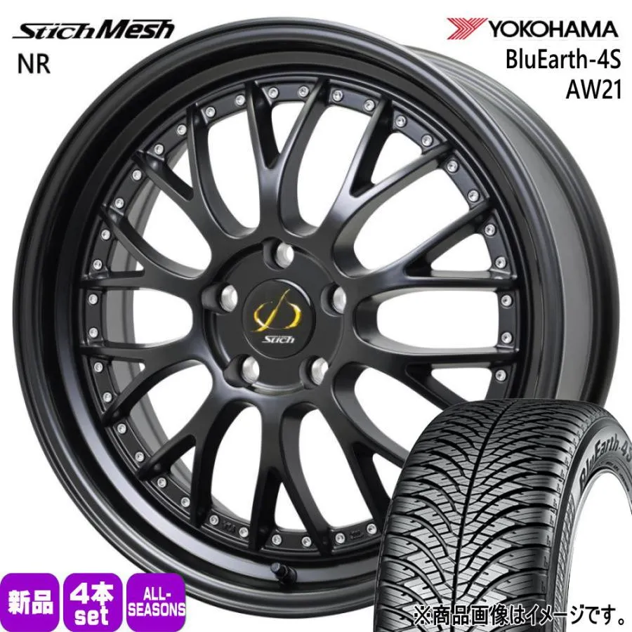 デリカD:5 アウトランダー  ヨコハマ 225/55R18 98V XL BluEarth-4S AW21 夏冬兼用 オールシーズンタイヤ StichMESH NR