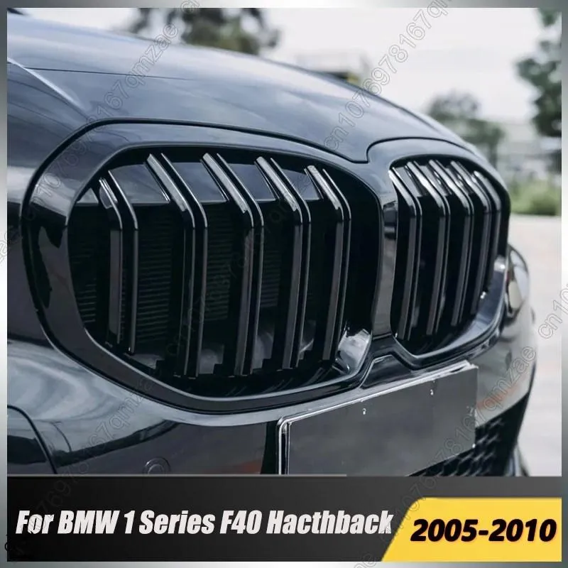 【並行輸入品】 BMW 1 シリーズ F40 Hacthバック 2019年-2024 フロント バンパー フード キドニー グリル レーシング グリル ブラック ダブルスラット カスタム