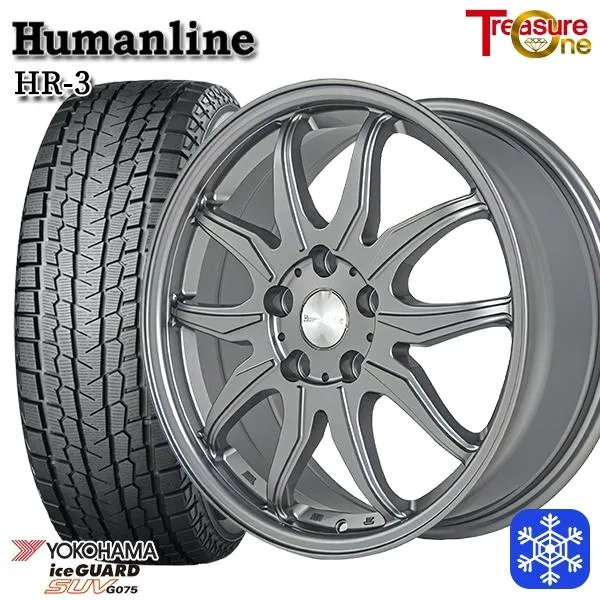 40アルファード 225/65R17インチ ヨコハマ アイスガード G075 5H120 スタッドレスタイヤホイール4本セット ヒューマンライン HR03 DS