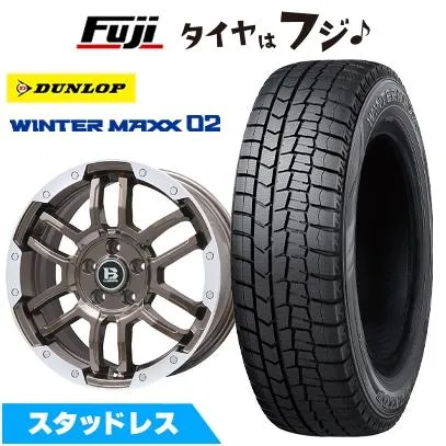 新品国産車用 5穴114.3車 スタッドレスタイヤ ホイール4本セット ダンロップ ウインターマックス 02 WM02 225/45R18 ビッグウエイ B-LUGNAS FRD 7.5J 18インチ