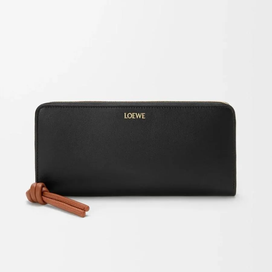 ロエベ LOEWE 2026春夏レディース ノット ジップアラウンド ウォレット 財布【ブラック/スクワラル 】【送料無料】【正規品】