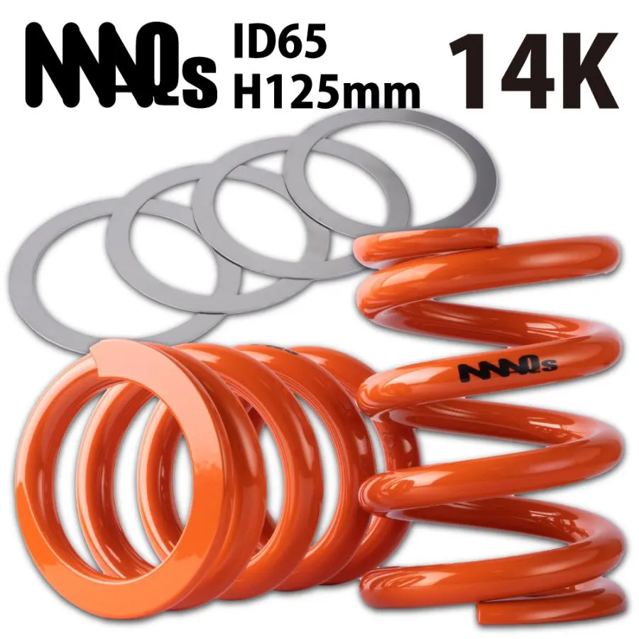 MAQs ID65 H125mm 14K 2本 ステンレス スラストシート 4枚 送料無料 直巻 直巻き スプリング バネ 車高調