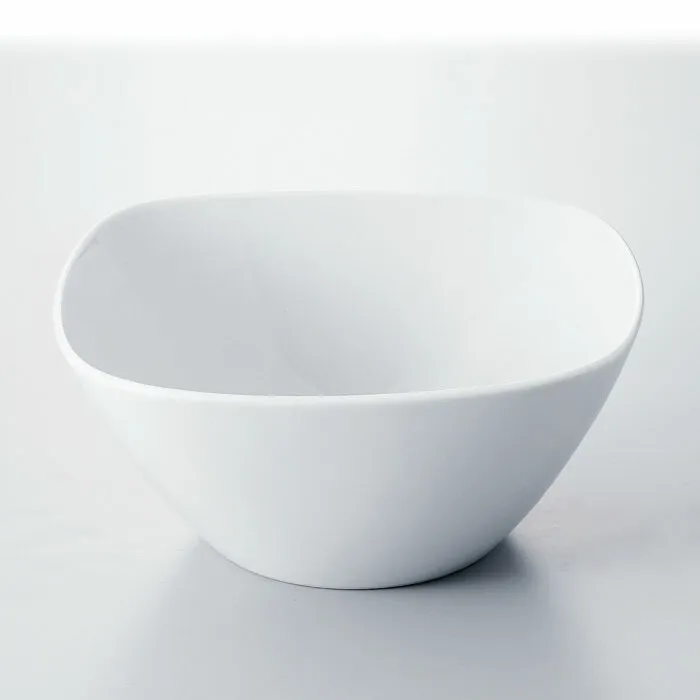 18個セット スムース スクエア ボウル 17.5cm 白 四角 ボール サラダ 小鉢 陶器 食器 洋食器 業務用 カフェ 喫茶店 飲食店 ホテル＆レストラン シンプル おしゃれ かわいい ポーセリンアート