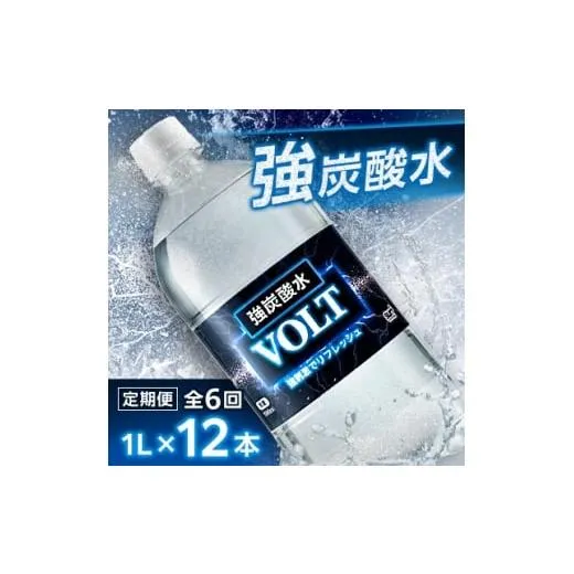 ふるさと納税 炭酸飲料 ソーダ水 山梨県 山梨市  毎月定期便 サーフ VOLT(ボルト)強炭酸水1L×12本 1ケース 国産炭酸水全6回 4050651