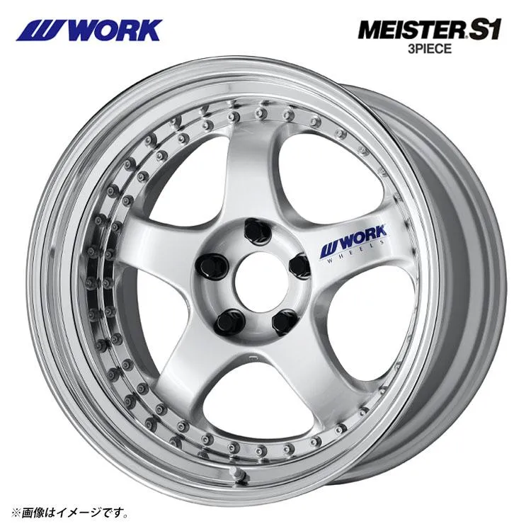 18インチ 5H114.3 15J 15J-45 5穴 ホイール 【1本単品 新品】 シルバー MEISTER S1 3PIECE BIG CALIPER Rdisk 送料無料 ワーク