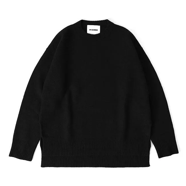 JIL SANDER ジルサンダー CN LS JUMPER サイドスリット ウールセーター J21GP0003 J14603 ブラック メンズ