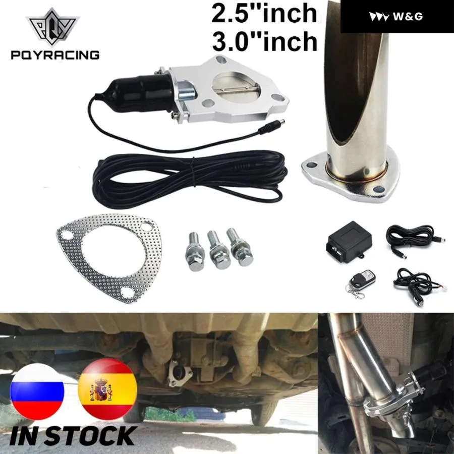 2.5インチ/3.0インチカットアウトステンレス排気カットアウトヘッダーカットパイプ電動バルブ排気チップマフラーキットPQY-CT12/13