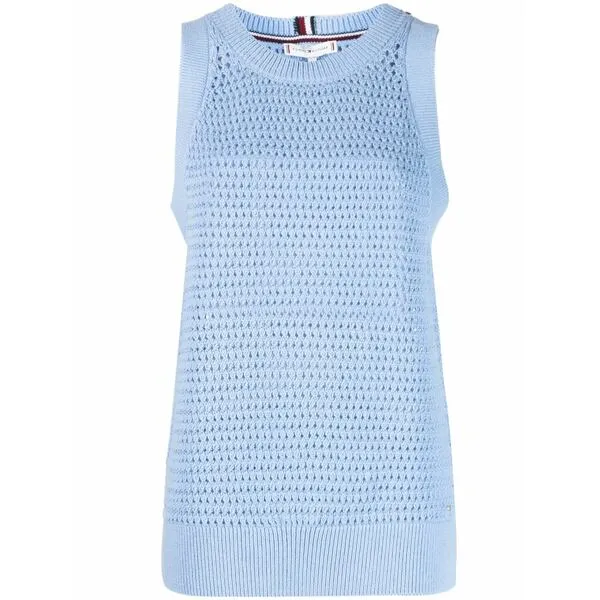 トミー ヒルフィガー レディース ニット\u0026セーター アウター Open-knit sleeveless vest Blue