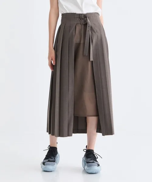 スカート 「TARO HORIUCHI/タロウホリウチ」Layerd Pleated Skirt/ウォッシャブルストレッチレイヤードプリーツスカート
