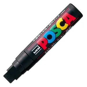 （まとめ） 三菱鉛筆 水性マーカー ポスカ 極太角芯 黒 PC17K.24 1本 【×20セット】[21]