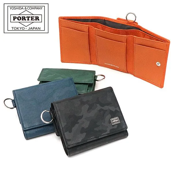 ポーター ワンダー ウォレット 342-06038 三つ折り財布 ミニ財布 吉田カバン PORTER WONDER コンパクト WALLET 本革 迷彩 カモフラージュ メンズ レディース