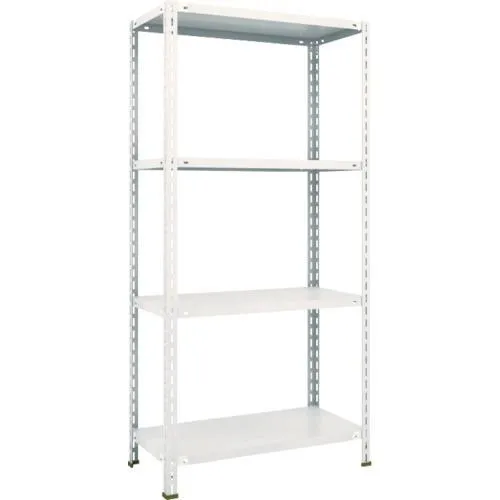 ■TRUSCO スチールラック 軽量棚 中棚ボルトレス型 875X450X1800 4段 ネオグレー【5038324:0】[直送DS][店頭受取不可]
