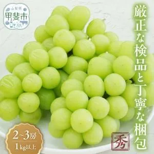 ふるさと納税 【2026年分発送】 シャインマスカット 2〜3房 1kg以上 山梨シャインマスカット 山梨県甲斐市