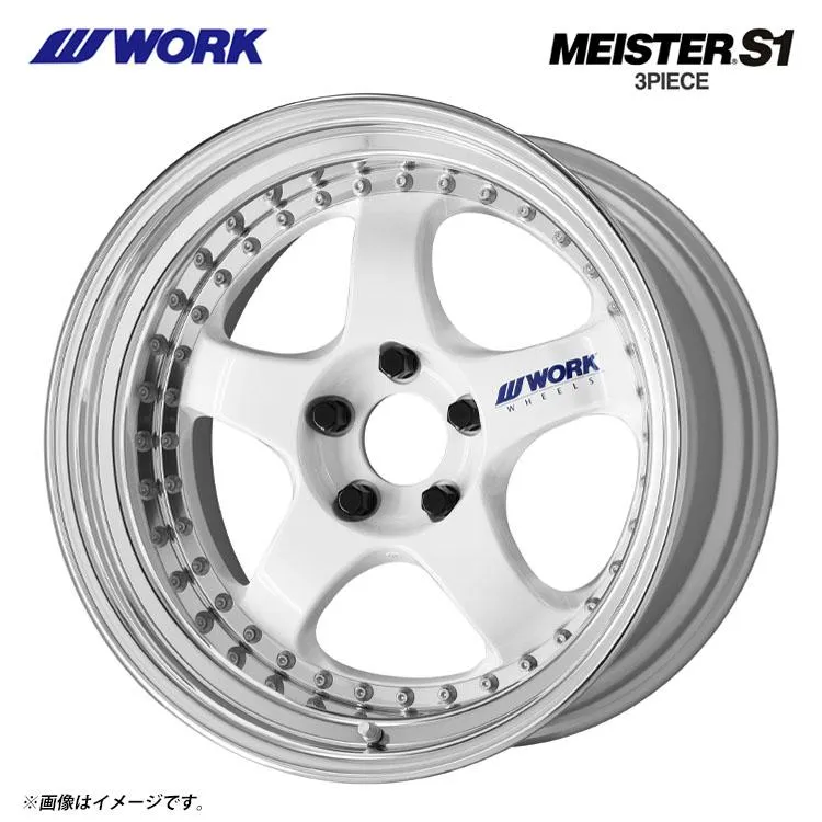 18インチ 5H100 15J 15J-41 5穴 ホイール 【1本単品 新品】 ホワイト MEISTER S1 3PIECE STANDARD Adisk 送料無料 ワーク