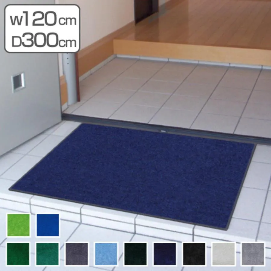玄関マット 屋内 屋外 業務用 120×300cm スタンダードマットECO 寒色系 オフィス サイズオーダー （ 屋内用 屋外用 除塵 洗える 滑り止め ）