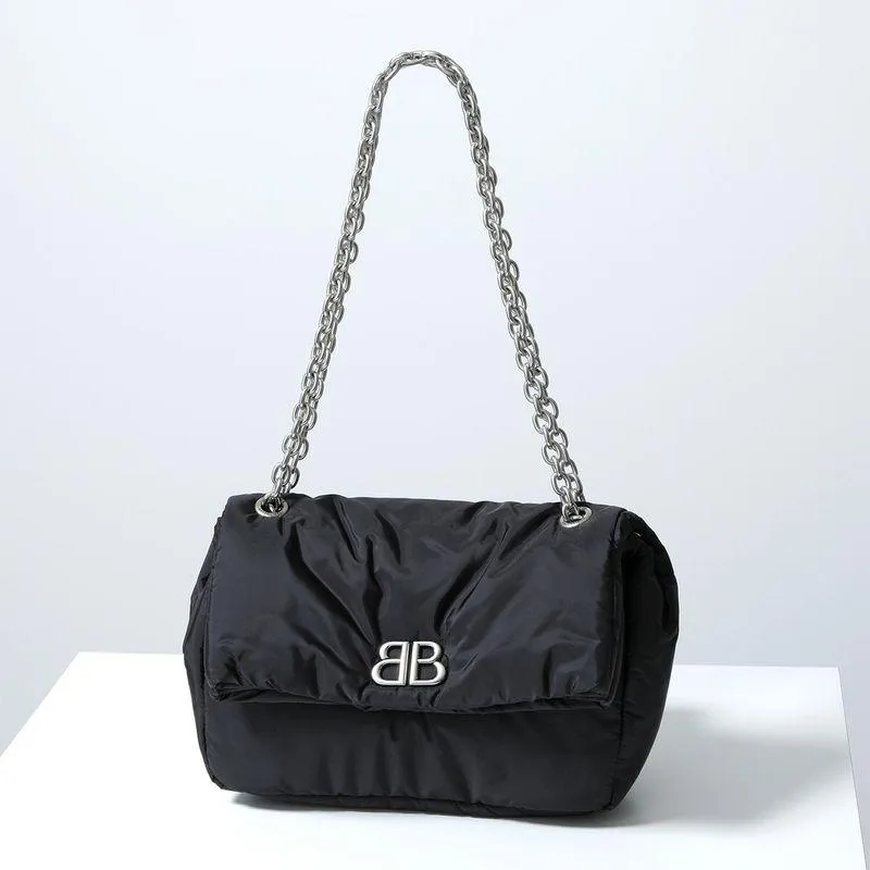 BALENCIAGA バレンシアガ ショルダーバッグ MONACO S モナコ 765966 2AA6C レディース クロスボディ BB icon ロゴ 鞄 1000/BLACK 7659662AA6C1000