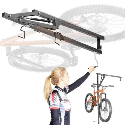 【並行輸入品】Vanesa ガレージ用油圧自転車天井マウント   高耐久プルダウンバイクハンガー 折りたたみ式オーバーヘッドバイク収納ホイスト