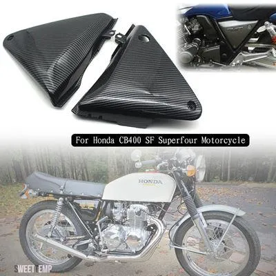 互換品 ホンダ CB400 cb400 CB 400 1992年 1998年用カーボンファイバー製サイドパネル バッテリーサイドフェアリングカバー カウルフェアリングトリムパ