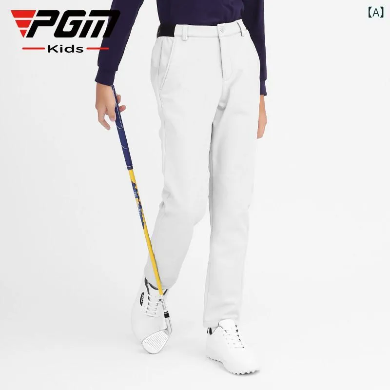 ゴルフ ウェア スポーツ PGM ゴルフ 子供服 パンツ 男の子 ズボン 秋冬 裏起毛 厚手 防風 暖かい スポーツ ボール